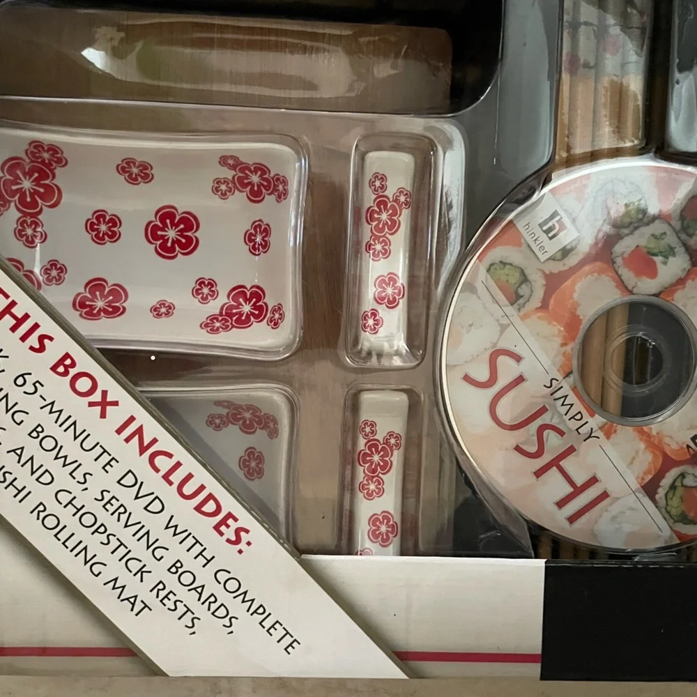 New Hinkler complete sushi book and dvd preparation kit and serving kit